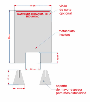 MAMPARAS METACRILATO Modelo S (50x70cm)